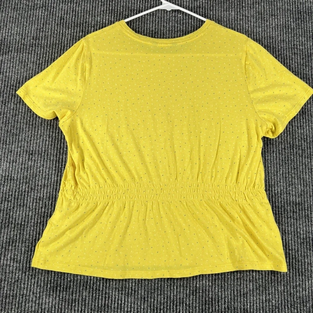 Banana Republic Shirt Womens Medium Yellow Short Sleeve Blouse Top Lightweight